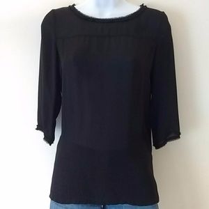 Elaine Kim 100% Silk Black Blouse size 4